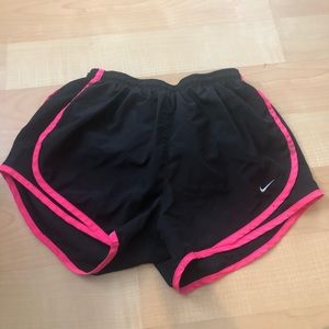 Pink lined Nike track shorts size small
